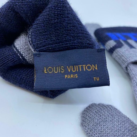 New Louis Vuitton 100% Wool Gray Horizon Gloves - Picture 6 of 9
